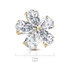 Surgical Steel Prong Set Five Pear CZ Flower Dermal Top