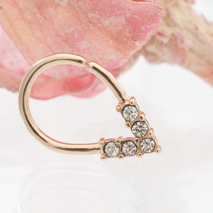 Surgical Steel Pear Shaped Bendable Hoop with 5 CZ Lined Design - photo 11