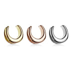 Surgical Steel Saddle Spreader Plug Ear Tunnel 00 to 1" Gauge - Pair - Kruelty
