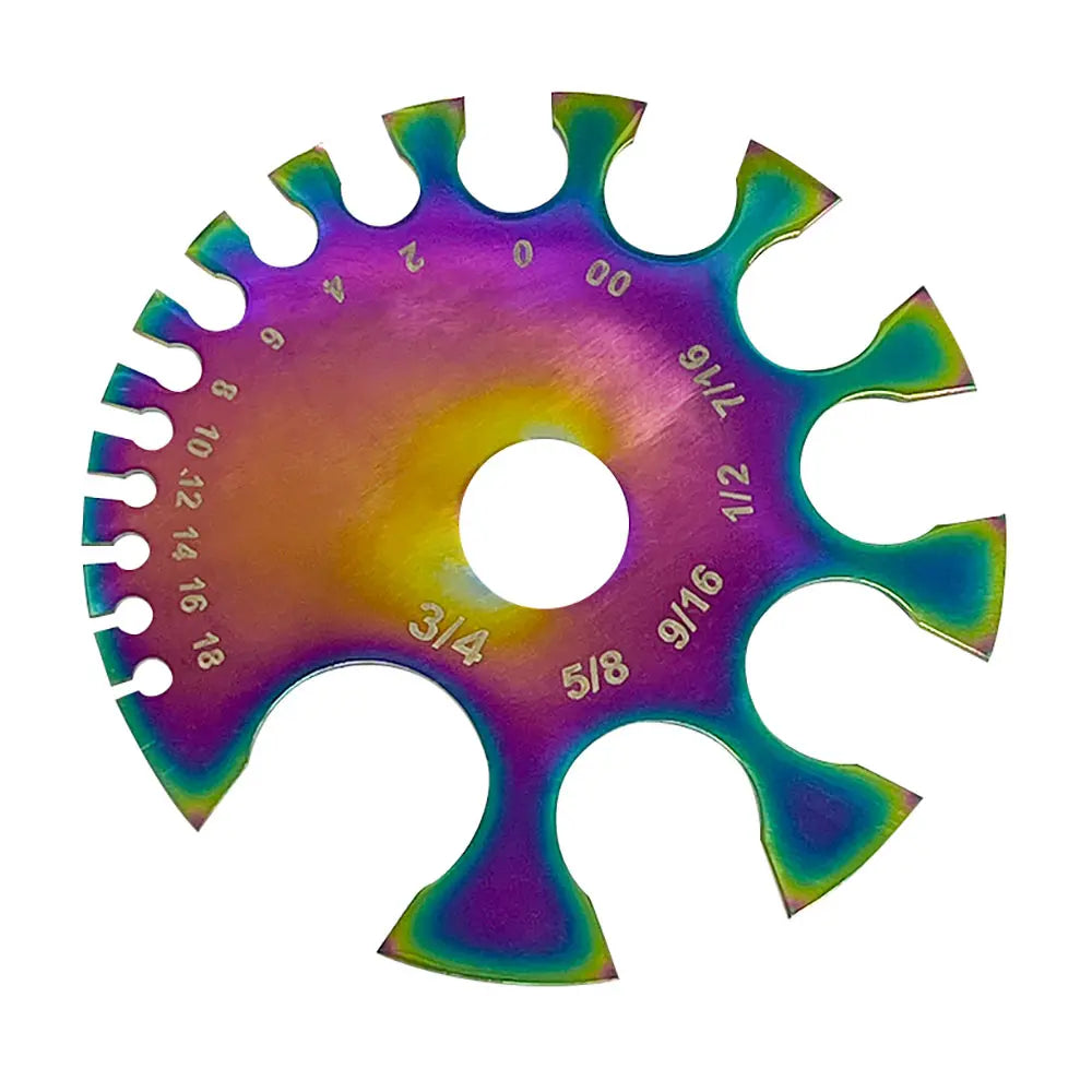 Surgical Steel Rainbow PVD Body Jewelry Gauge Measurement Wheel