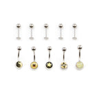 Surgical Steel 14 Gauge Logo Belly Ring Piercing Kit - 17 Pack