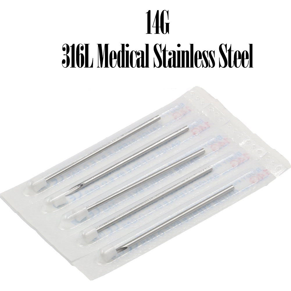 Surgical Steel 14 Gauge Logo Belly Ring Piercing Kit - 17 Pack