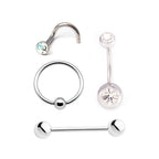Surgical Steel Body Piercing Kit Belly, Tongue, Ear, Nose & Lip