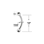 Surgical Steel 16 Gauge Curved Barbell Sterilized Piercing Kit