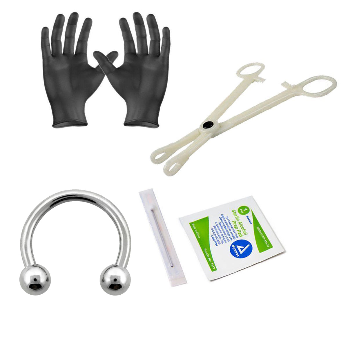 Surgical Steel 16 Gauge Horseshoe Sterilized Piercing Kit