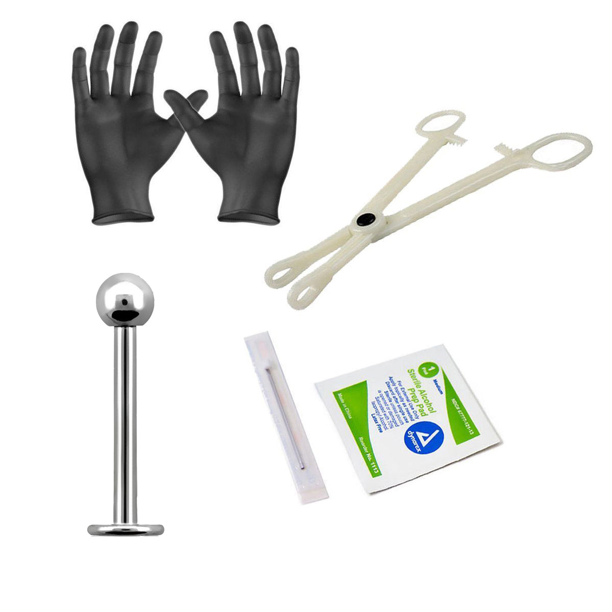 Surgical Steel 16 Gauge Labret Sterilized Piercing Kit