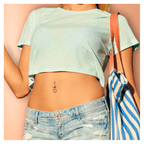 Titanium 14 Gauge Belly Ring 8mm & 5mm Gems Sterilized Piercing Kit