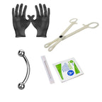 Titanium 16 Gauge Curved Eyebrow Barbell Sterilized Piercing Kit