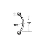 Titanium 16 Gauge Curved Eyebrow Barbell Sterilized Piercing Kit