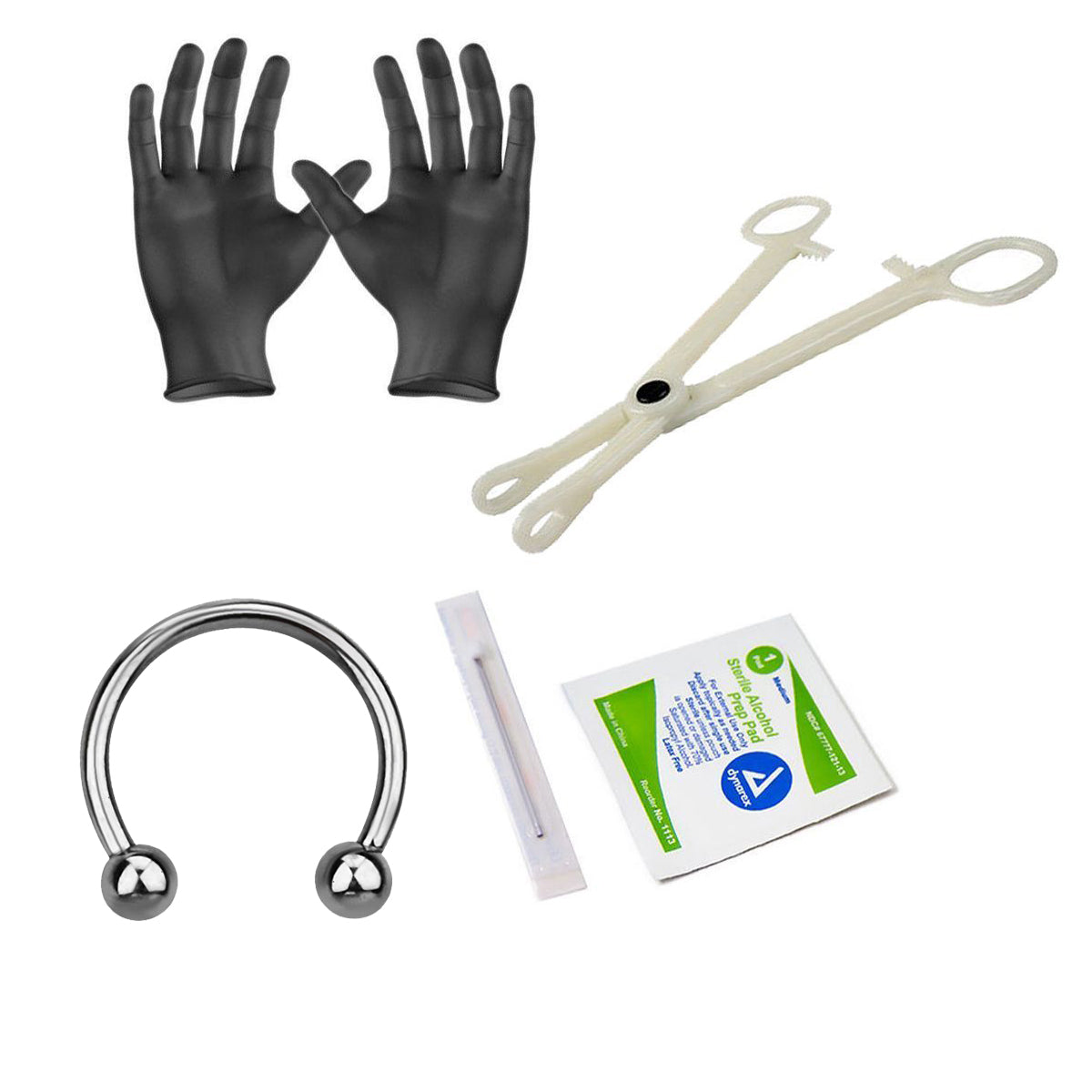 Titanium 16 Gauge Horseshoe Sterilized Piercing Kit