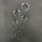 Acrylic 00 to 14 Gauge Clear Horseshoe Septum Clicker Hoop