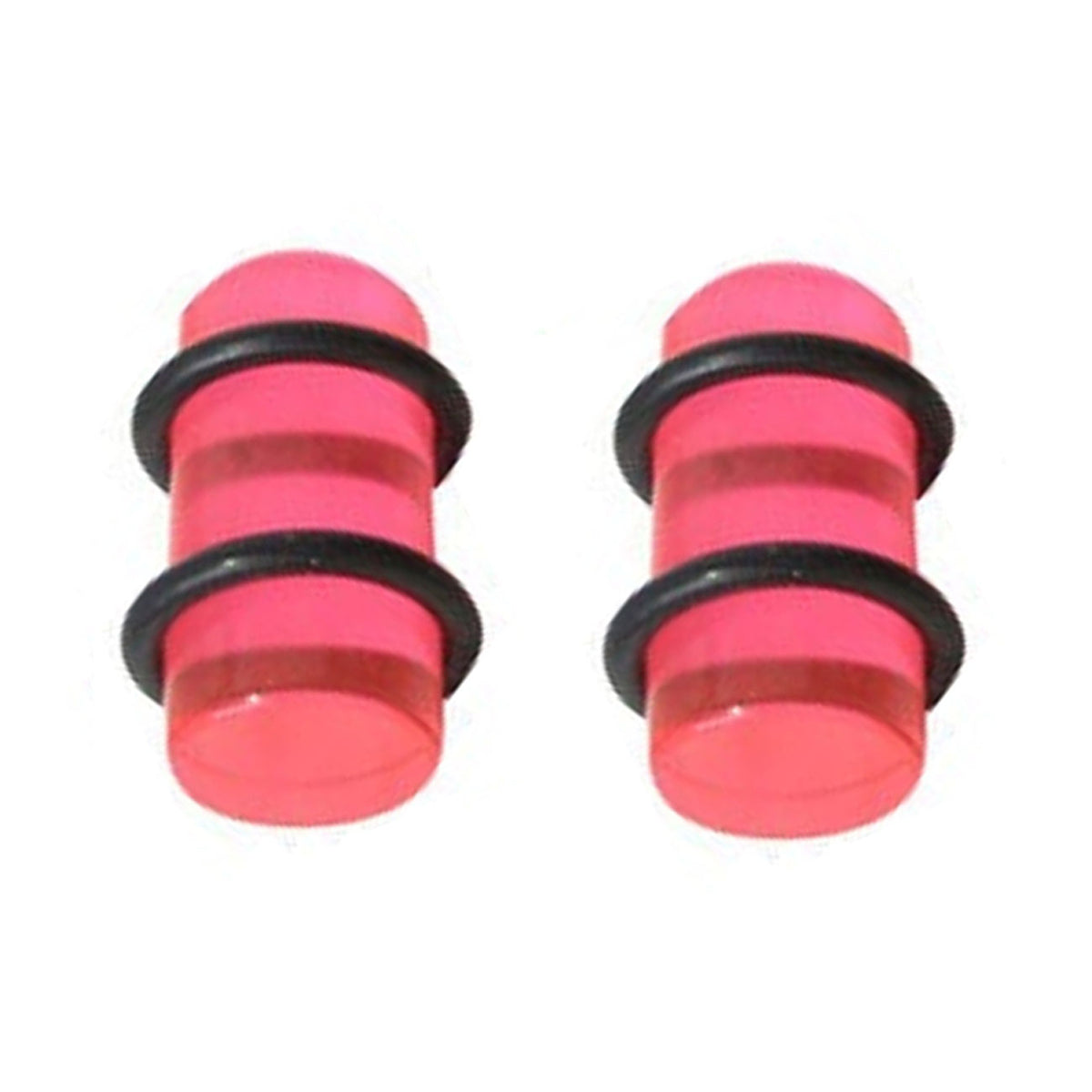Acrylic 0 Gauge to 7/16 Inch UV Glow Ear Plugs with O Rings - Pair - photo 2