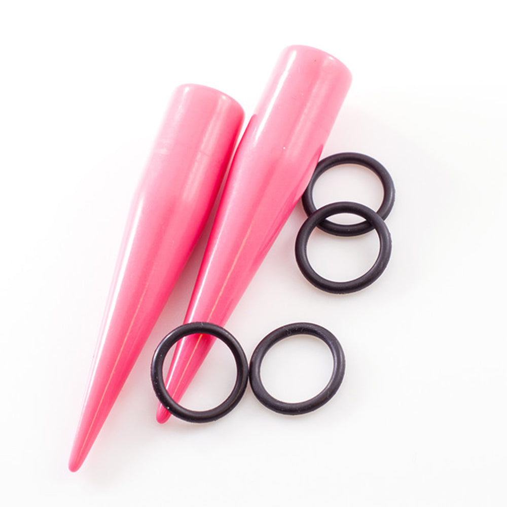 Acrylic 6 to 00 Gauge Pink Spike Tapers Ear Stretching Kit - 10 Pack - View 2