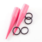 Acrylic 6 to 00 Gauge Pink Spike Tapers Ear Stretching Kit - 10 Pack - View 2