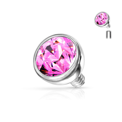 Surgical Steel Dermal Anchor Top 16G 3mm & 4mm with Bezel CZ - photo 6