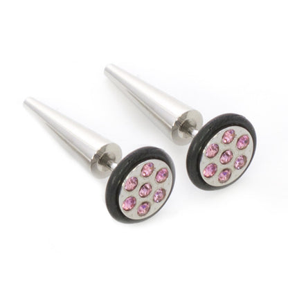 Surgical Steel 16 Gauge Fake Taper Ear Gauges with CZ - Pair - photo 5