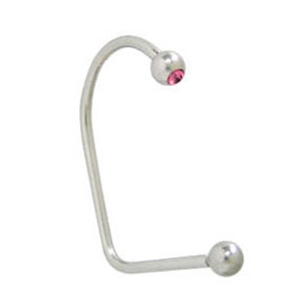 Surgical Steel 14 Gauge Labret Stud with Pink CZ Lippy Loop Lip