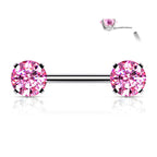 Surgical Steel 14 Gauge Threadless Nipple Barbell with Prong CZ - Pair - photo 10