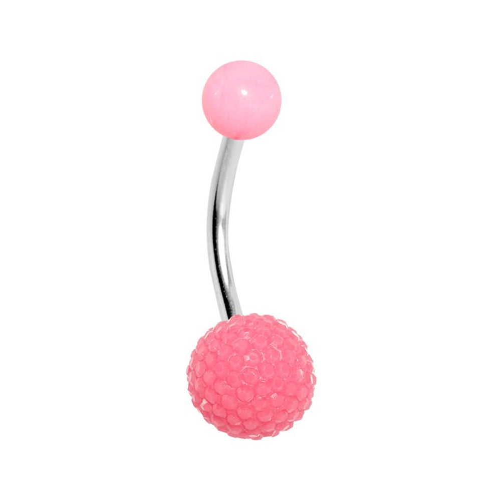 Surgical Steel 14 Gauge Belly Ring with Acrylic Disco Ball - photo 5