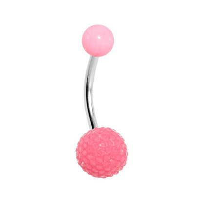 Surgical Steel 14 Gauge Belly Ring with Acrylic Disco Ball - photo 5