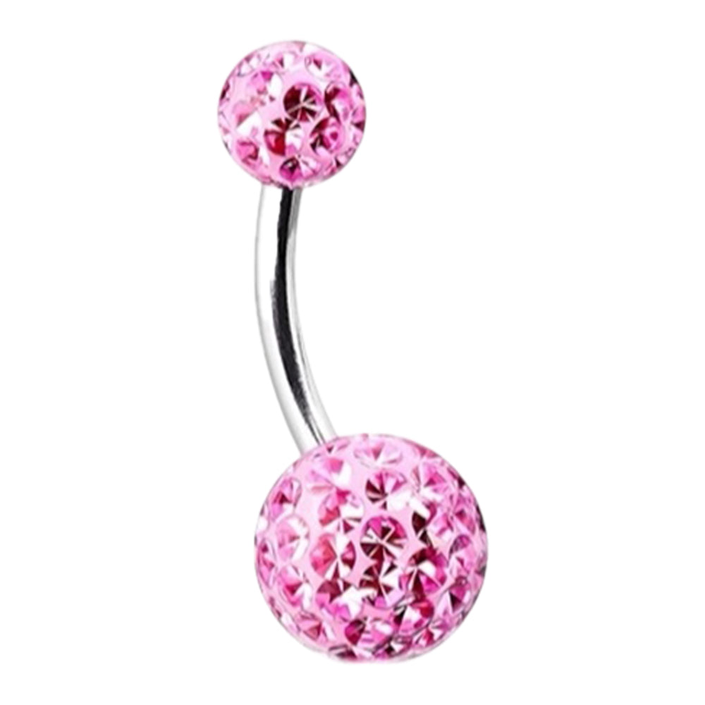 Surgical Steel 14 Gauge Belly Button Ring with Ferido Gems - 4 Pack - View 5