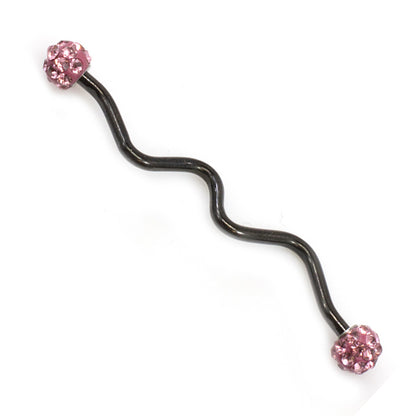PVD Black Surgical Steel 14 Gauge Industrial Barbell with Spiral - photo 5