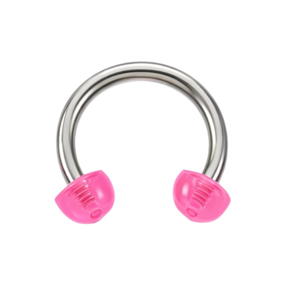 Surgical Steel 14 Gauge Horseshoe with Glow in Dark Acrylic Half Ball - photo 4