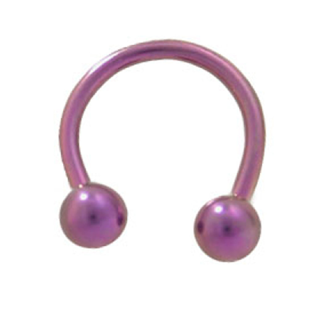 Titanium 14 Gauge Horseshoe Barbell with Pink Ball End