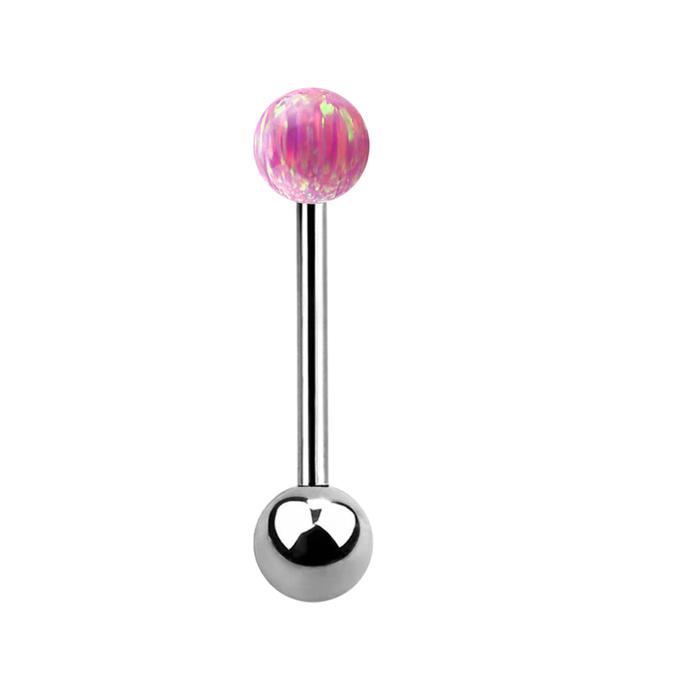 Titanium 14 Gauge Straight Barbell with Synthetic Opal Ball - photo 7