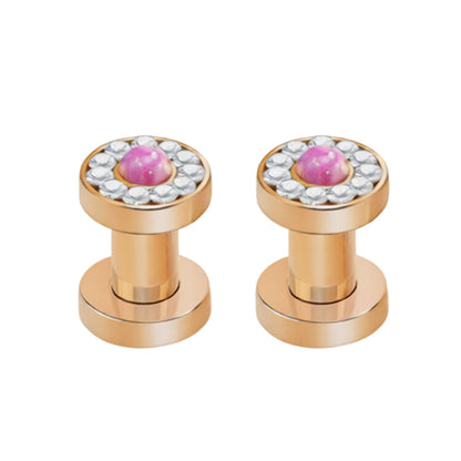 PVD Rose Gold Surgical Steel Screw Fit Tunnels 6 to 0 Gauge - 5 Colors - Pair