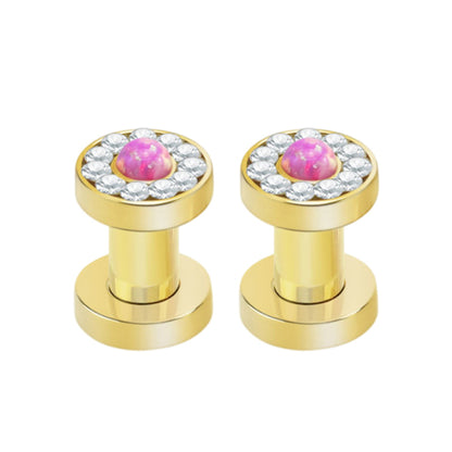 PVD Gold Surgical Steel Screw Fit Tunnels 6 to 0 Gauge - 5 Colors - Pair