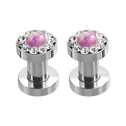 Surgical Steel Screw Fit Tunnels 6 to 0 Gauge - 5 Colors - Pair