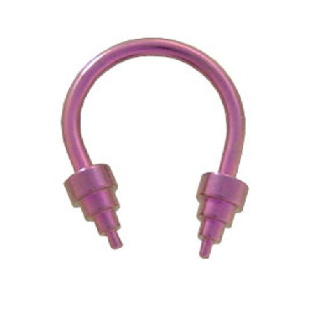 Titanium 14 Gauge Horseshoe Barbell with Pink Stair Cone Spike