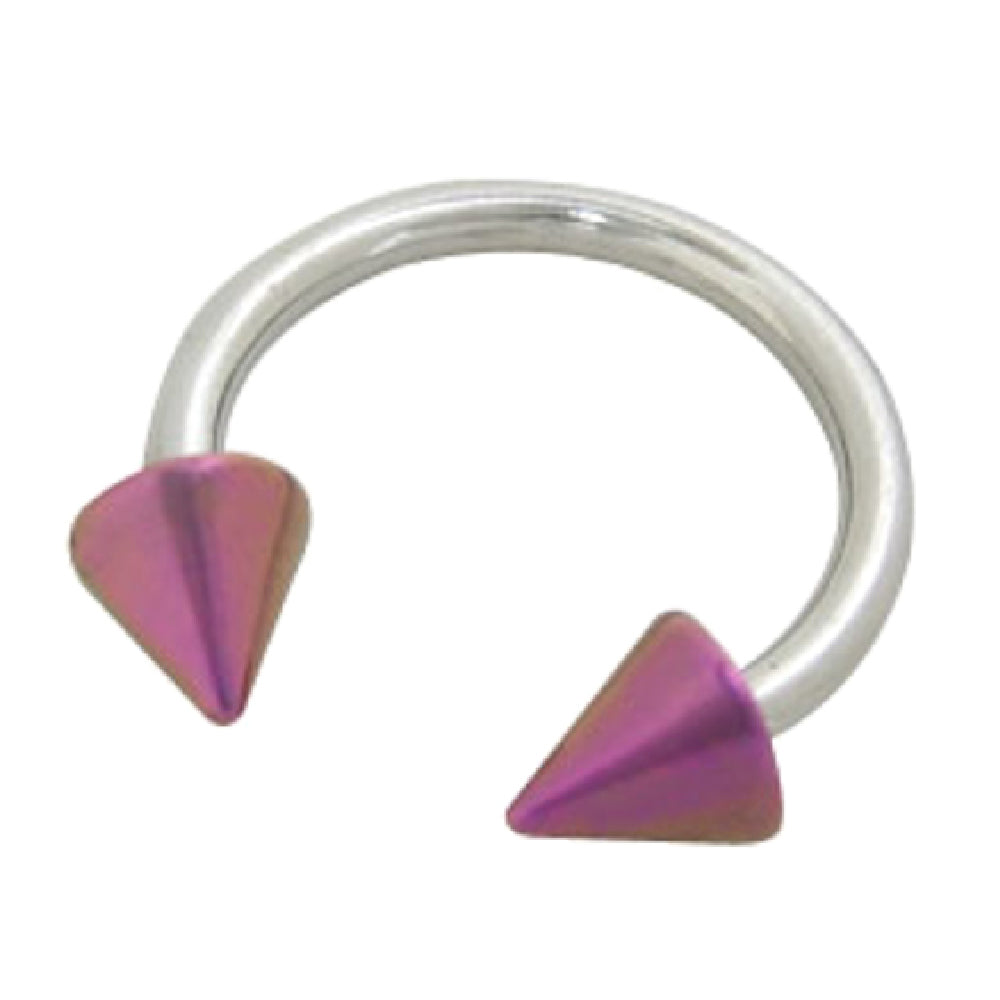Surgical Steel 14 Gauge Horseshoe Circular Barbell with Titanium Spike - photo 4
