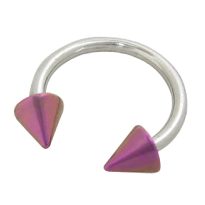Surgical Steel 14 Gauge Horseshoe Circular Barbell with Titanium Spike - photo 4