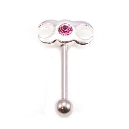 Surgical Steel 16 Gauge Eyebrow Barbell with CZ Triple Moon - photo 11