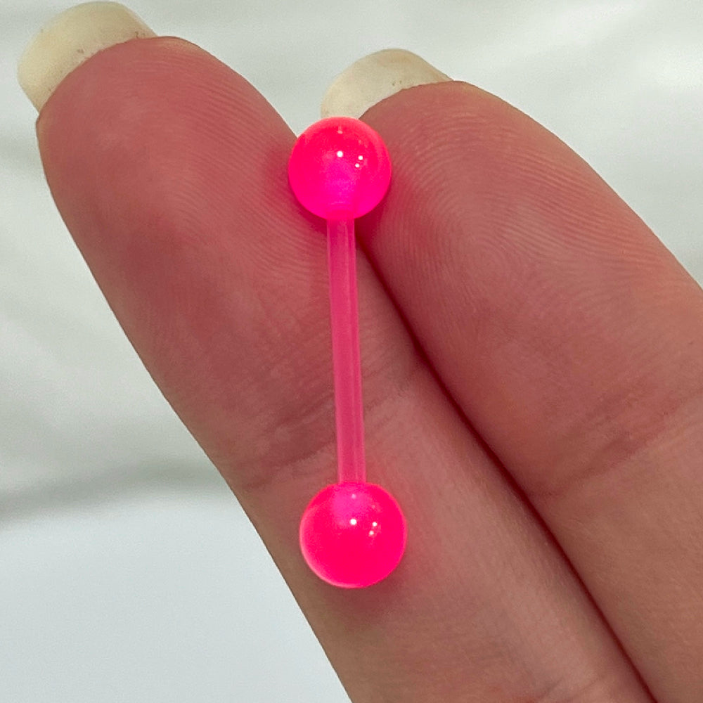 Acrylic 14 Gauge Flexible Straight Barbell with UV Glow - photo 8
