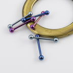 Anodized Titanium 16 Gauge Mini Straight Barbells 10mm - 6 Pack