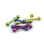 Anodized Titanium 16 Gauge Mini Straight Barbells 8mm - 8 Pack