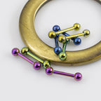Anodized Titanium 16 Gauge Mini Straight Barbells 8mm - 8 Pack