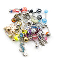 Surgical Steel 14 Gauge Belly Rings Randomly Picked - 10 Pack