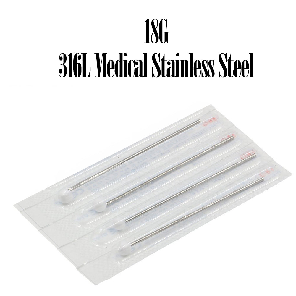 Surgical Steel 18 Gauge Nose Piercing Kit - 10 Pack