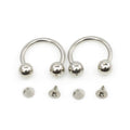 Surgical Steel 16 Gauge Horseshoe Rings with Extra Spikes - Pair