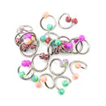 Surgical Steel 14 Gauge Twister Rings Acrylic Balls - 20 Pack