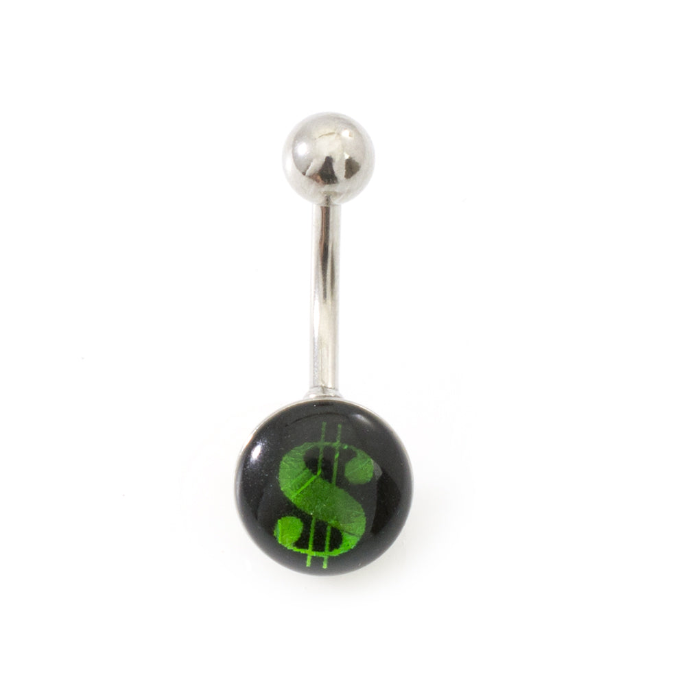 Surgical Steel 14 Gauge Star & Money Sign Belly Rings - Pair