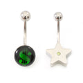 Surgical Steel 14 Gauge Star & Money Sign Belly Rings - Pair
