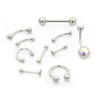 Surgical Steel LionGothic 14 & 16 Gauge Piercing Kit - 19 Pack