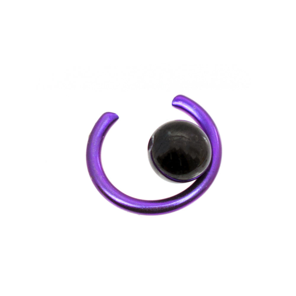 Anodized Titanium 18G Mini Captive Bead Rings Hematite Ball - 8 Pack