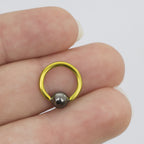 Anodized Titanium 14G Captive Bead Rings Hematite Ball - 12 Pack