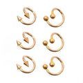 Surgical Steel 16 Gauge Twister Rings Spike & Ball Ends - 6 Pack